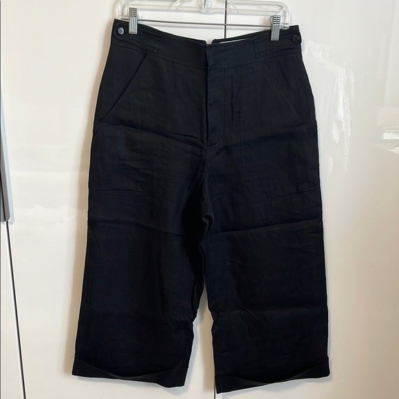 EQUIPMENT Kalil Linen Cropped Culotte Pants Folded Hem, Size 6 - Picture 4 of 16